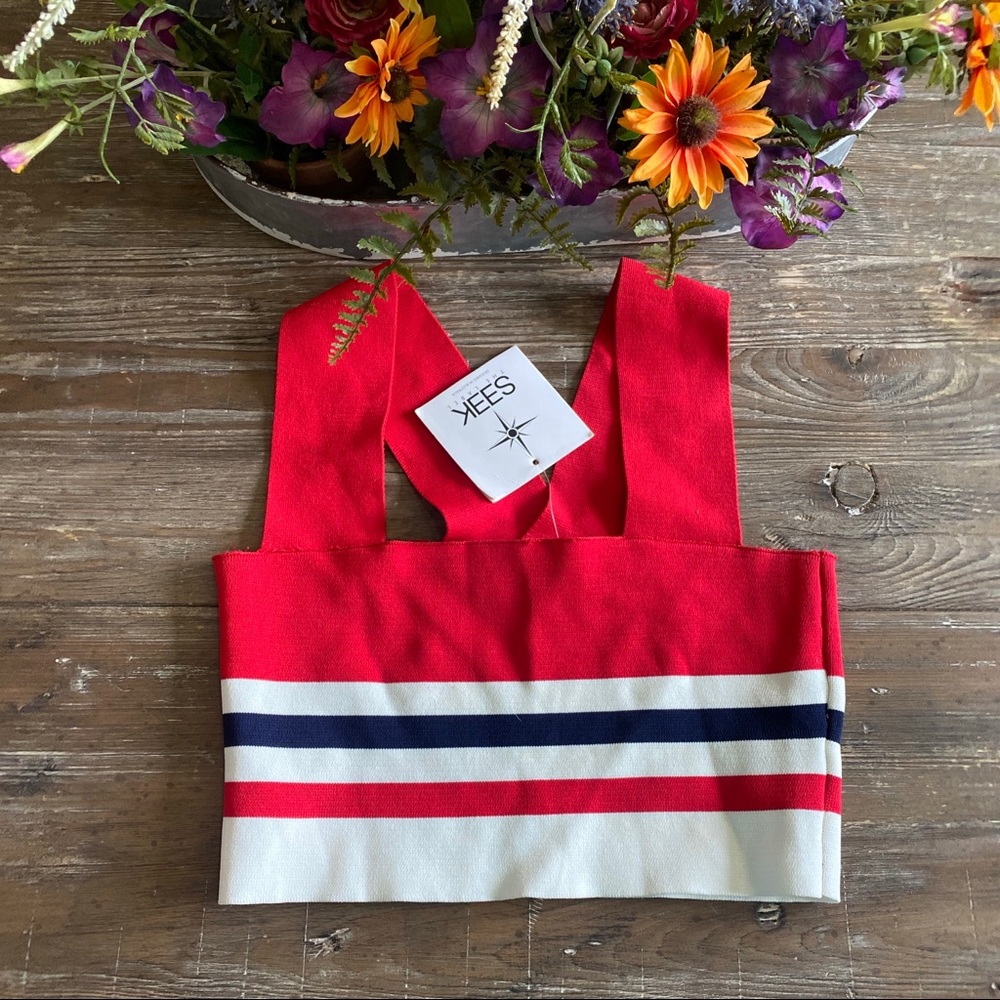 LF stripe bandage crop top medium